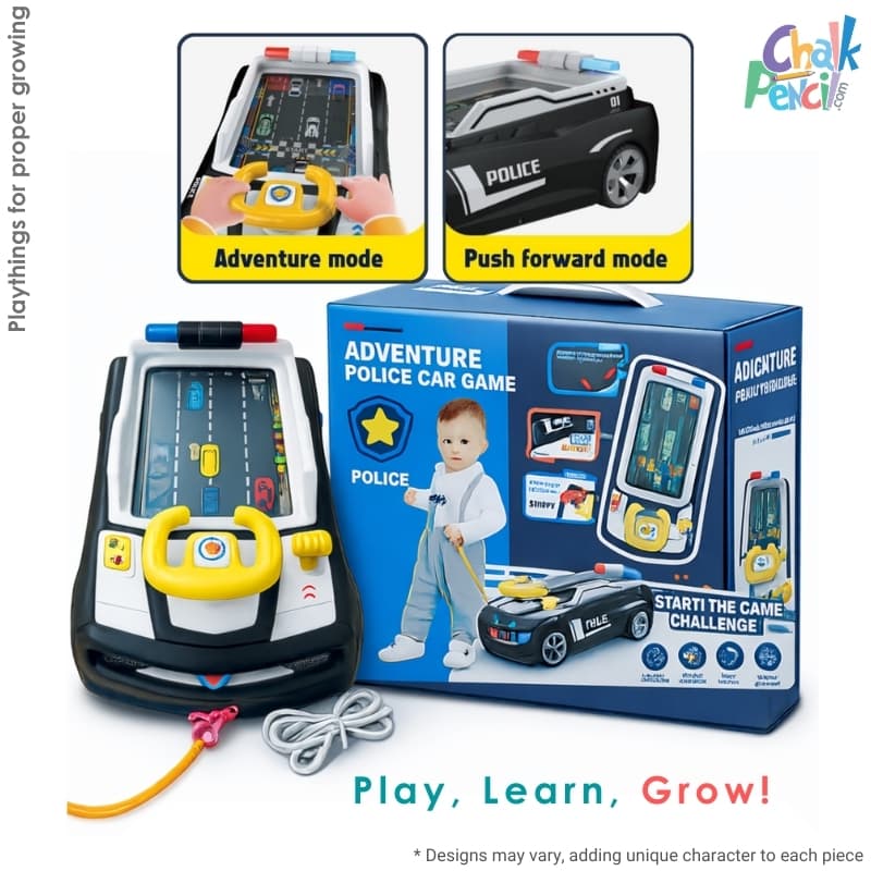 Racing Police Car Game (USB Powered) – Steering & Siren Toy