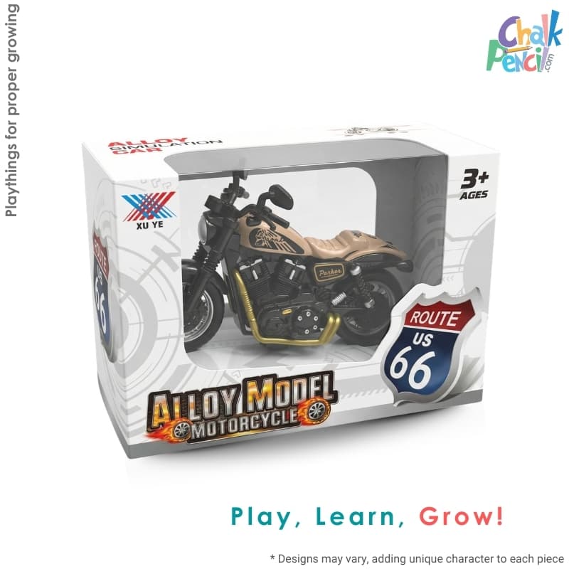 Alloy Model Motorcycle Route 66 Brown