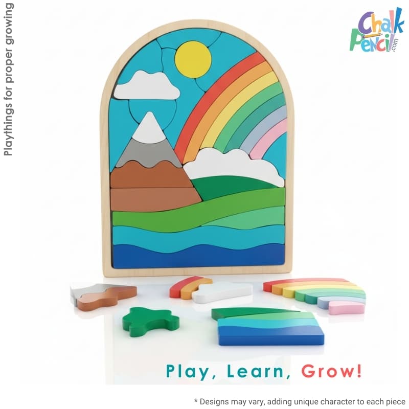 Wooden Landscape Building Blocks Puzzle - Image 2