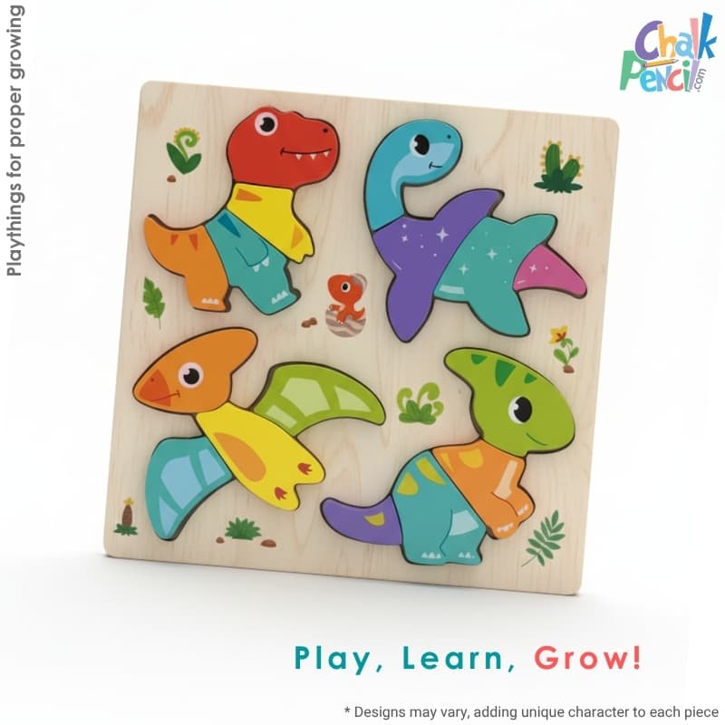 Cute Dinosaur Wooden Puzzle Board - Image 1