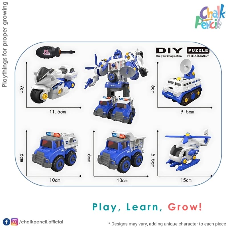 5 in 1 Transformers Vehicles Assemble Set - Image 1