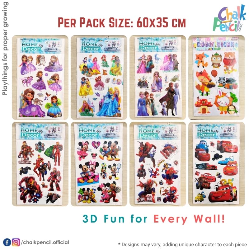 Kids Wall Big 3D Sticker Premium Set