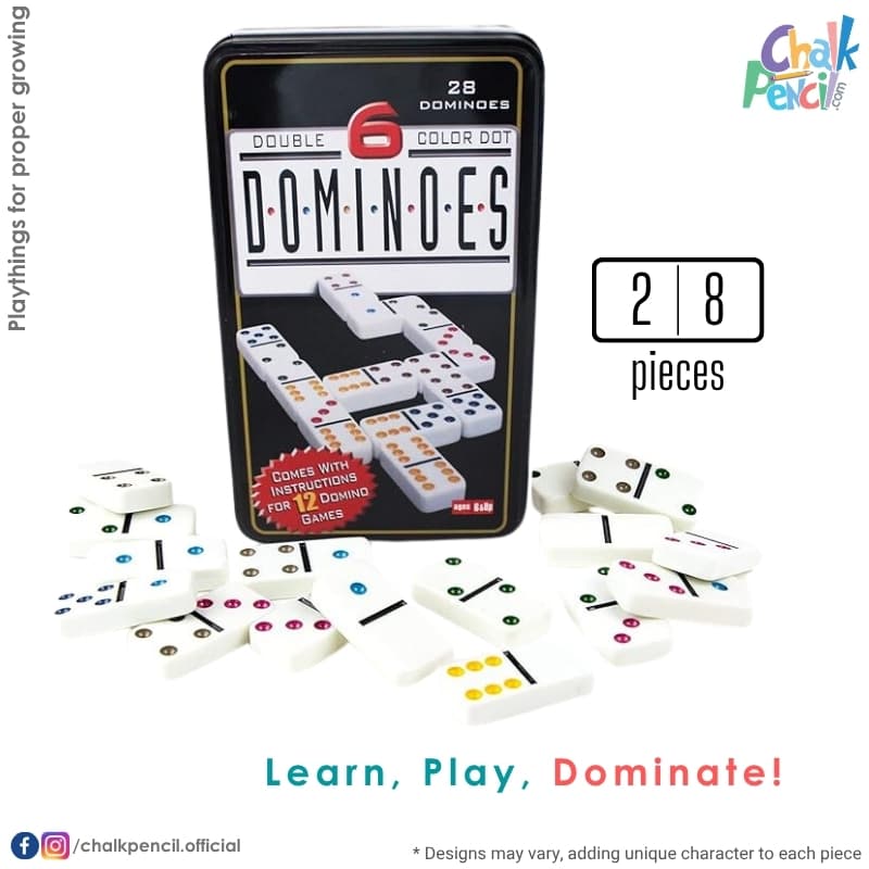 Double 6 Color Dot Dominoes - Image 1