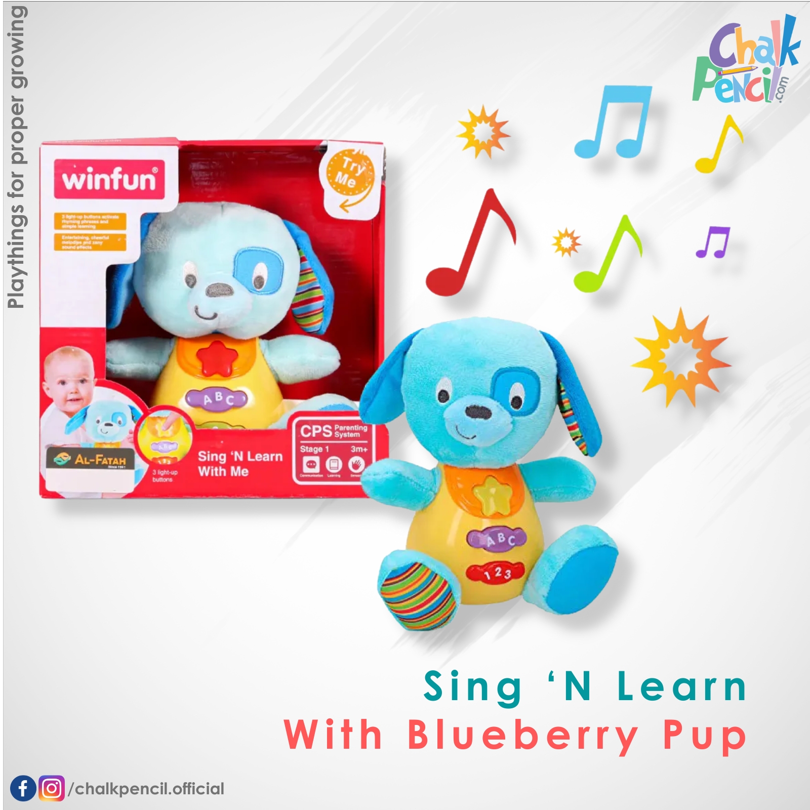 Winfun 000686 Blueberry Pup Sing N Learn