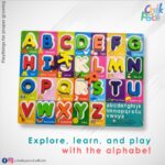 Web Exclusive Alphabet Learning Wooden Puzzle Board