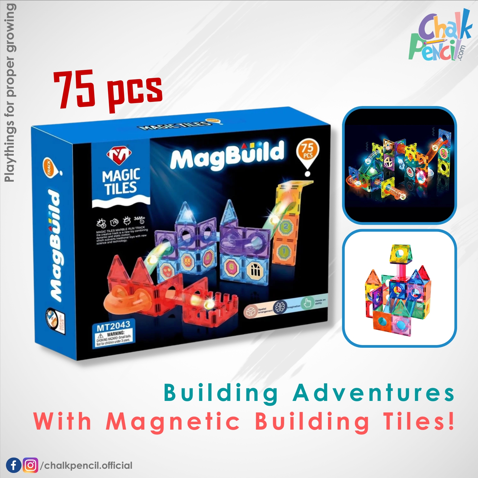 Magic Tiles MagBuild 75 pcs