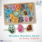 Web Montessori Wooden Animals With Fishing Sticks