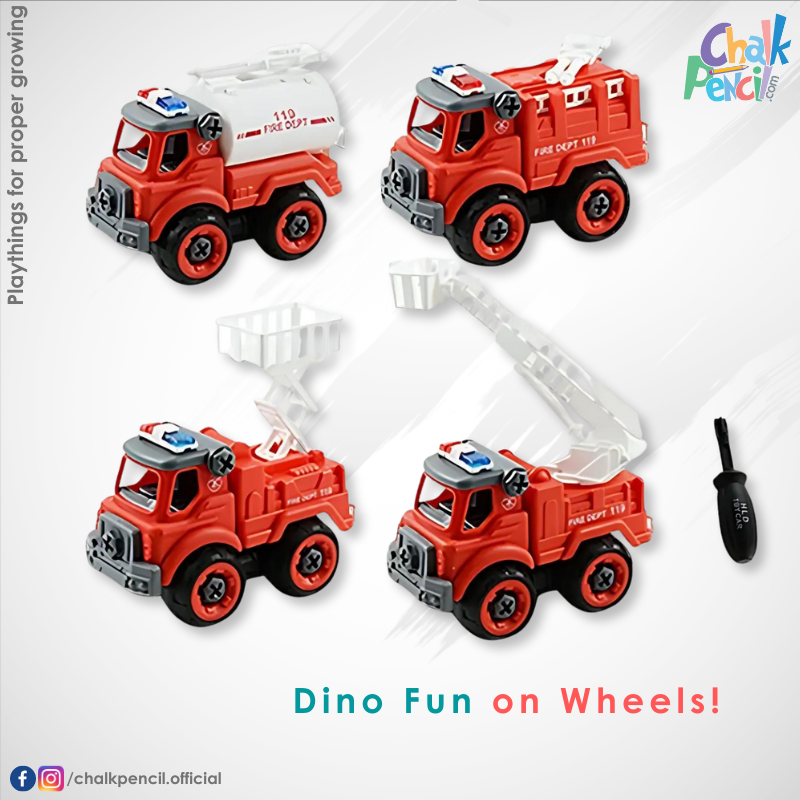 DIY Assembled Fire Truck Set