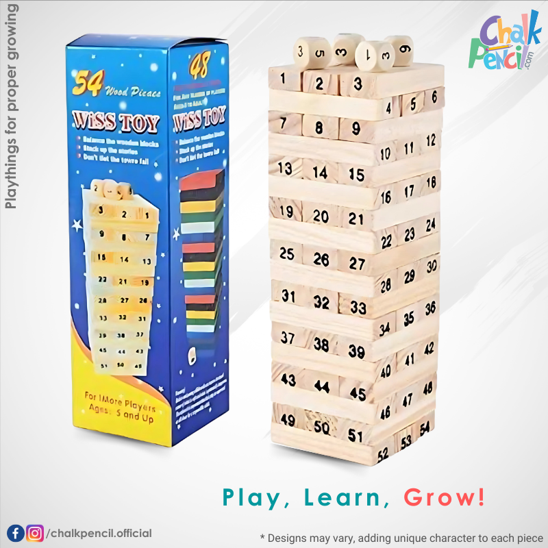 54 Pcs Tumbling Stacking Building Tower Game