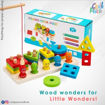 2-in-1 Wooden Montessori Toy: Magnetic Fishing & Stacking Blocks for Toddlers