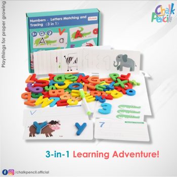 3 in 1 - Numbers, Letters Matching & Tracing