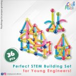 3D Building Magnetic Sticks 36 Pcs