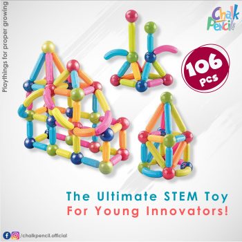 3D Magnetic Rods for Kids 106pcs