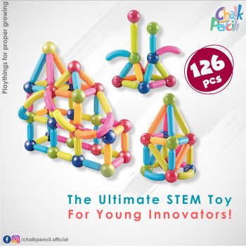 3D Magnetic Rods for Kids 126pcs