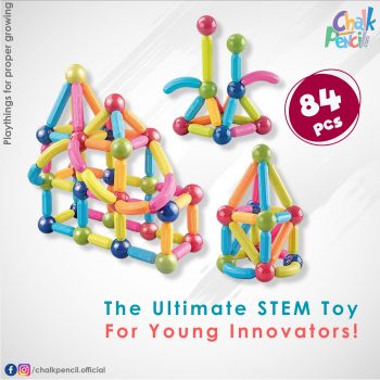 3D Magnetic Rods for Kids 84pcs