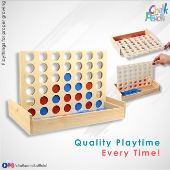 4 in a Row Wooden Board Game