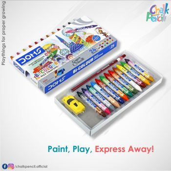 DOMS Bi-Color Wax Crayons 24 Shades