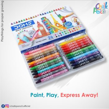 DOMS Extra Long Wax Crayons 24 Shades