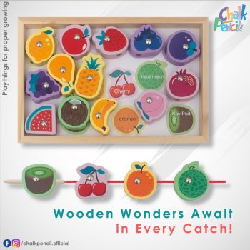 Montessori Wooden Fruits With Fishing Sticks