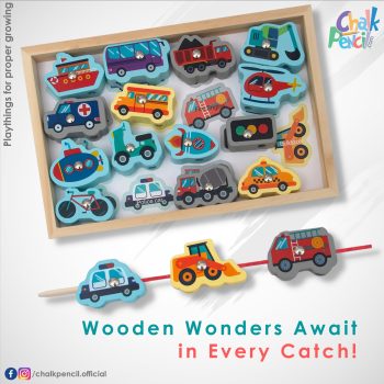 Montessori Wooden Vehicles With Fishing Sticks