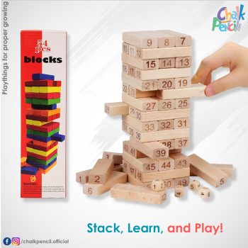 Stacking Blocks Wooden 54pcs